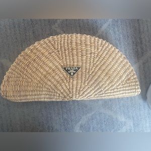 Vintage straw handwoven Prada clutch like new*